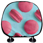 Pink Macarons Print Car Headrest Covers