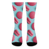 Pink Macarons Print Crew Socks