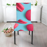 Pink Macarons Print Dining Chair Slipcover