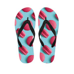 Pink Macarons Print Flip Flops