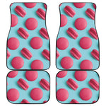 Pink Macarons Print Front and Back Car Floor Mats