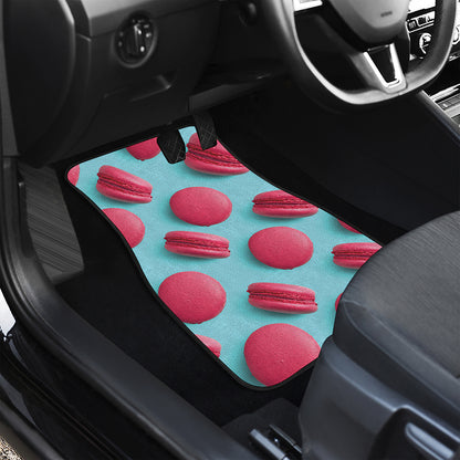 Pink Macarons Print Front and Back Car Floor Mats
