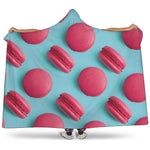 Pink Macarons Print Hooded Blanket