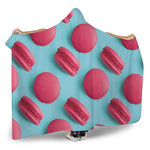 Pink Macarons Print Hooded Blanket