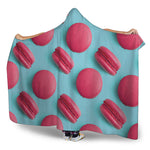 Pink Macarons Print Hooded Blanket