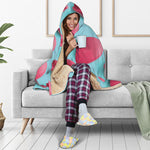 Pink Macarons Print Hooded Blanket