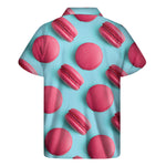 Pink Macarons Print Men's Short Sleeve Shirt