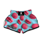 Pink Macarons Print Muay Thai Boxing Shorts