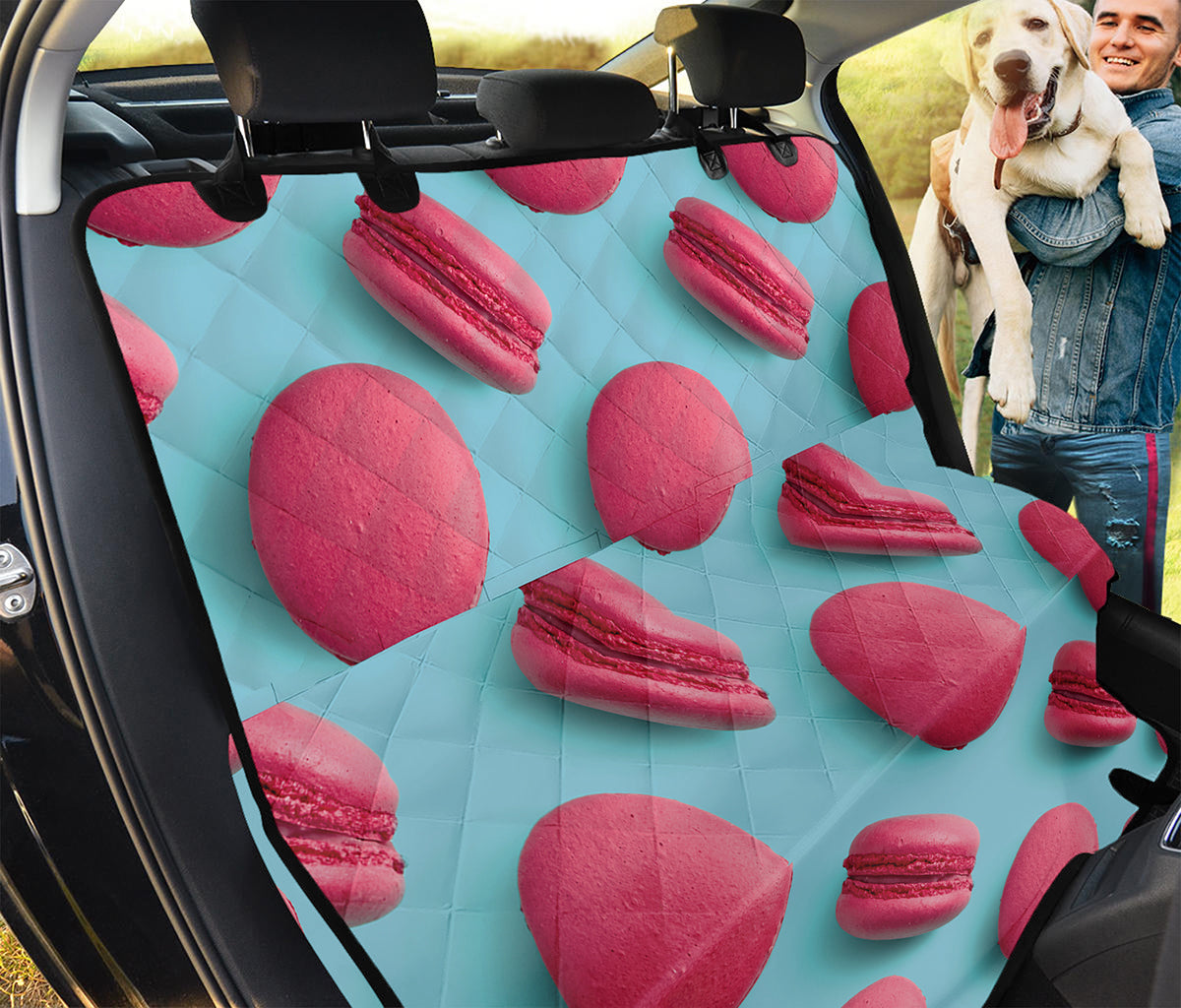 Pink Macarons Print Pet Car Back Seat Cover