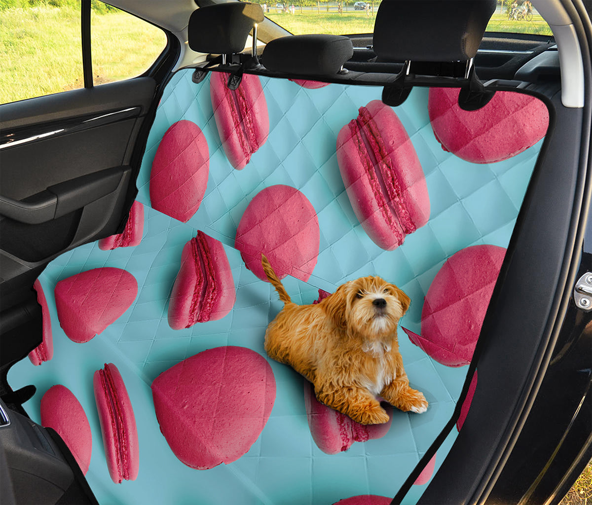 Pink Macarons Print Pet Car Back Seat Cover