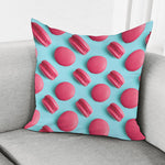 Pink Macarons Print Pillow Cover