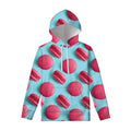 Pink Macarons Print Pullover Hoodie