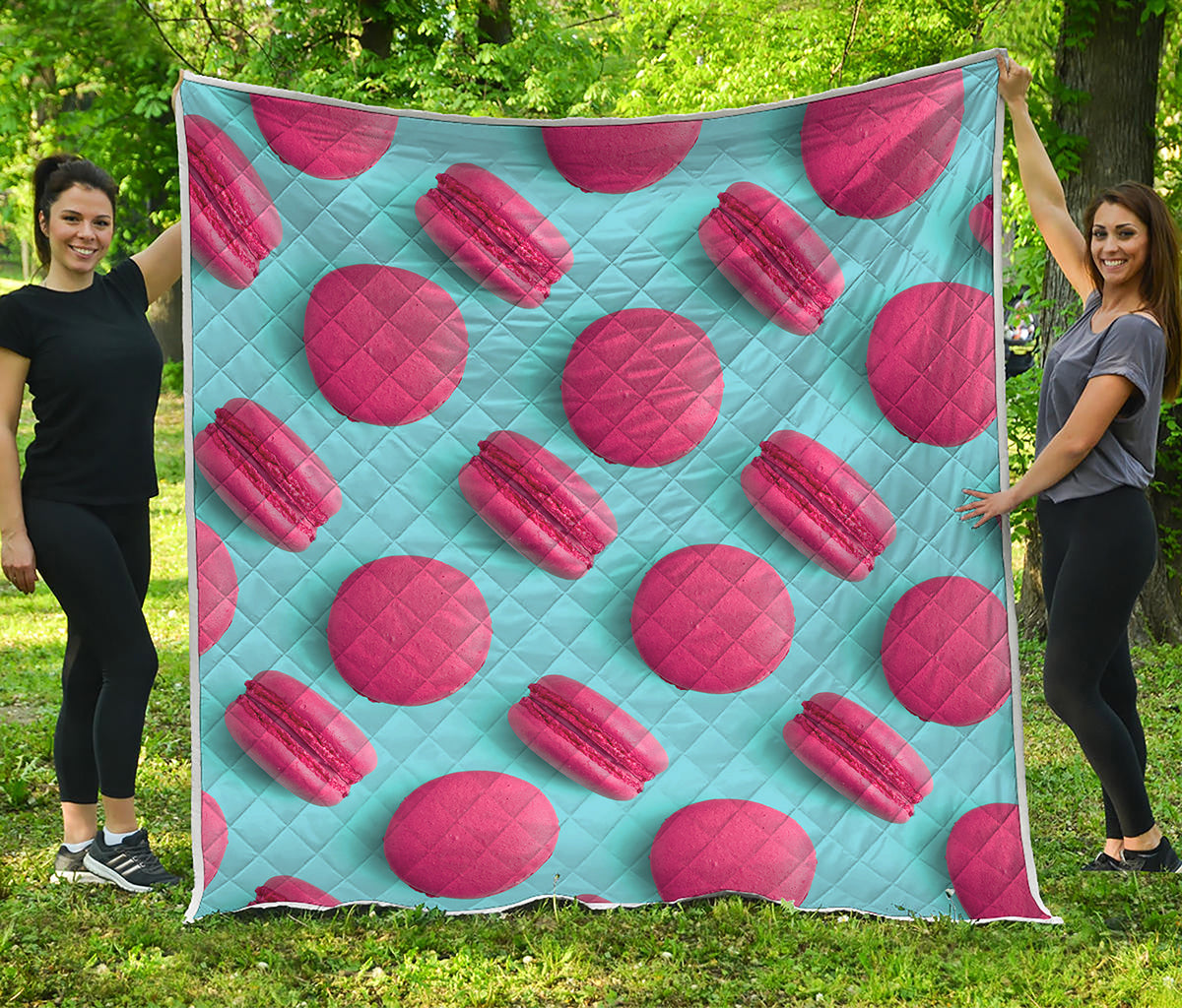 Pink Macarons Print Quilt