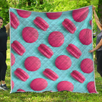 Pink Macarons Print Quilt