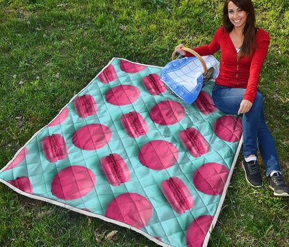 Pink Macarons Print Quilt