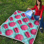 Pink Macarons Print Quilt