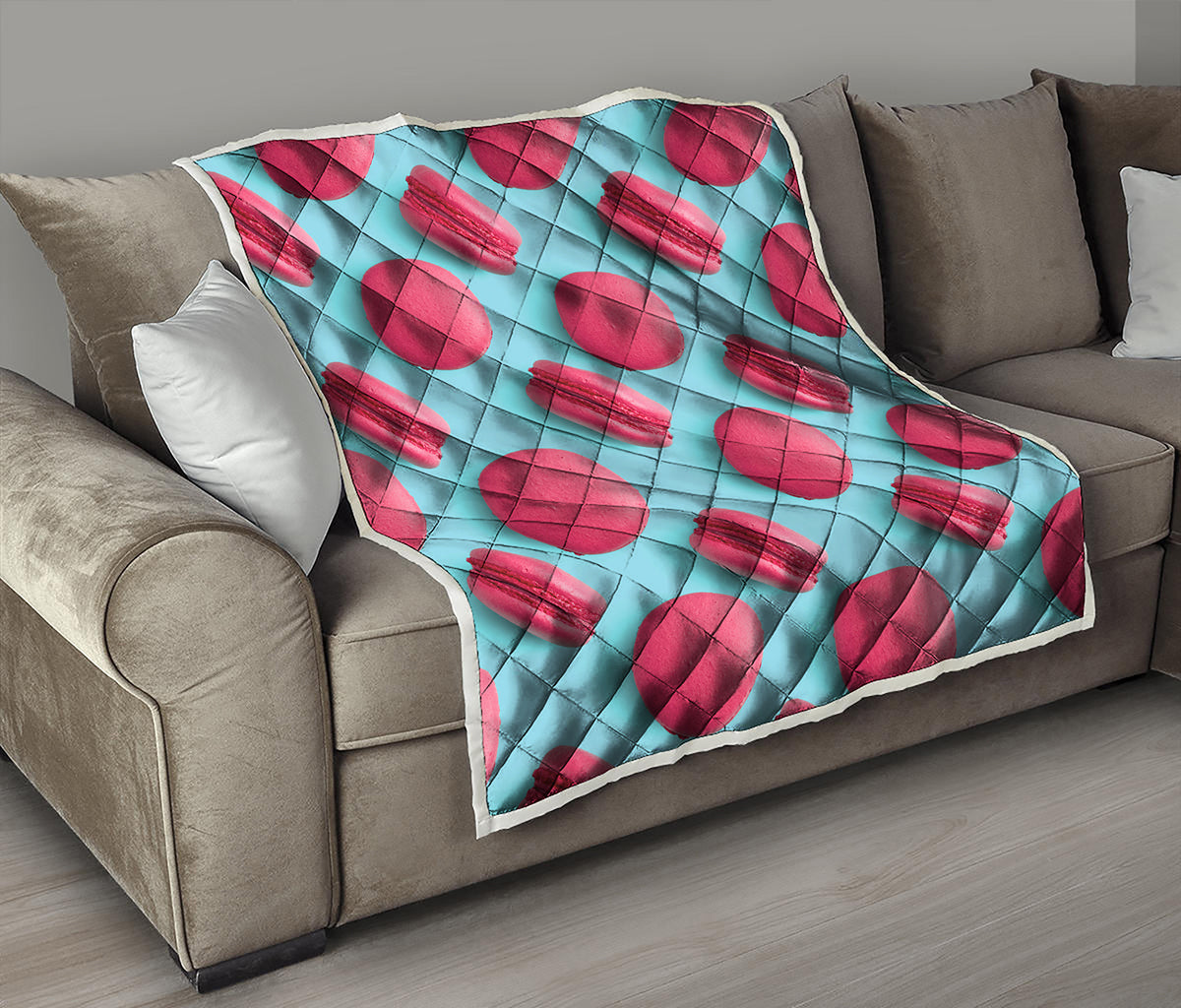 Pink Macarons Print Quilt