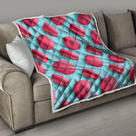 Pink Macarons Print Quilt