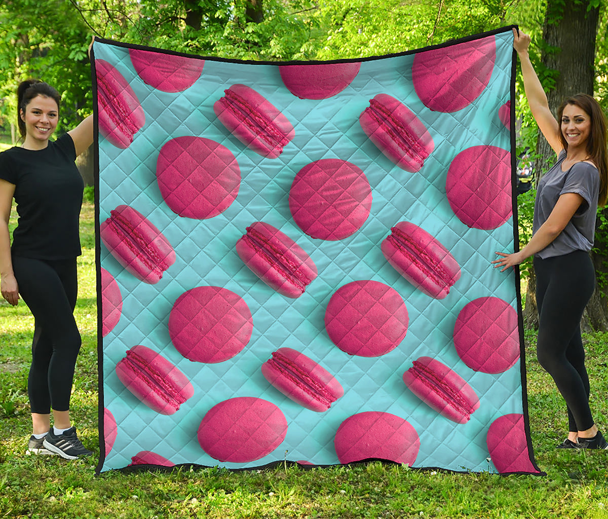 Pink Macarons Print Quilt