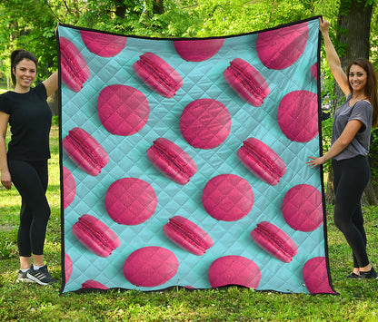 Pink Macarons Print Quilt
