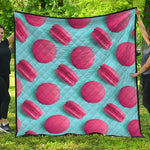 Pink Macarons Print Quilt