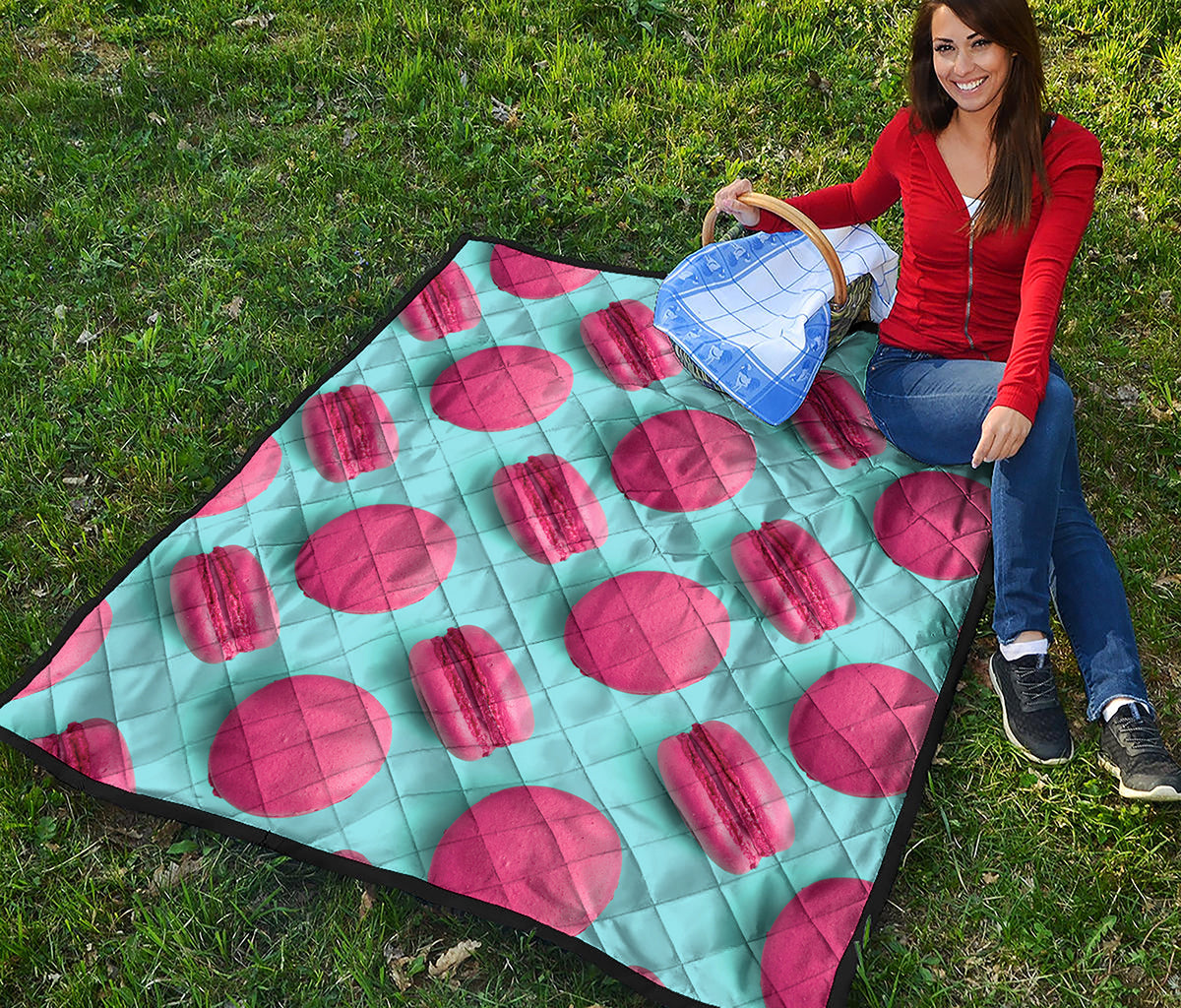 Pink Macarons Print Quilt