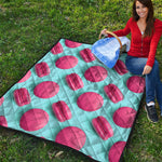 Pink Macarons Print Quilt