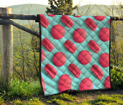 Pink Macarons Print Quilt
