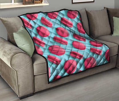 Pink Macarons Print Quilt