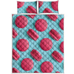 Pink Macarons Print Quilt Bed Set