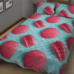 Pink Macarons Print Quilt Bed Set