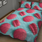 Pink Macarons Print Quilt Bed Set
