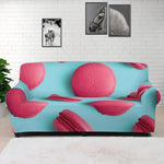 Pink Macarons Print Sofa Cover