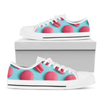 Pink Macarons Print White Low Top Shoes