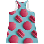 Pink Macarons Print Women's Racerback Tank Top