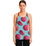 Pink Macarons Print Women's Racerback Tank Top