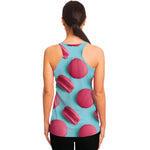 Pink Macarons Print Women's Racerback Tank Top