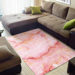 Pink Marble Print Area Rug GearFrost