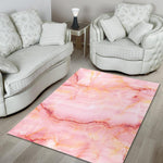 Pink Marble Print Area Rug GearFrost
