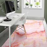 Pink Marble Print Area Rug GearFrost