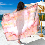 Pink Marble Print Beach Sarong Wrap