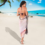 Pink Marble Print Beach Sarong Wrap