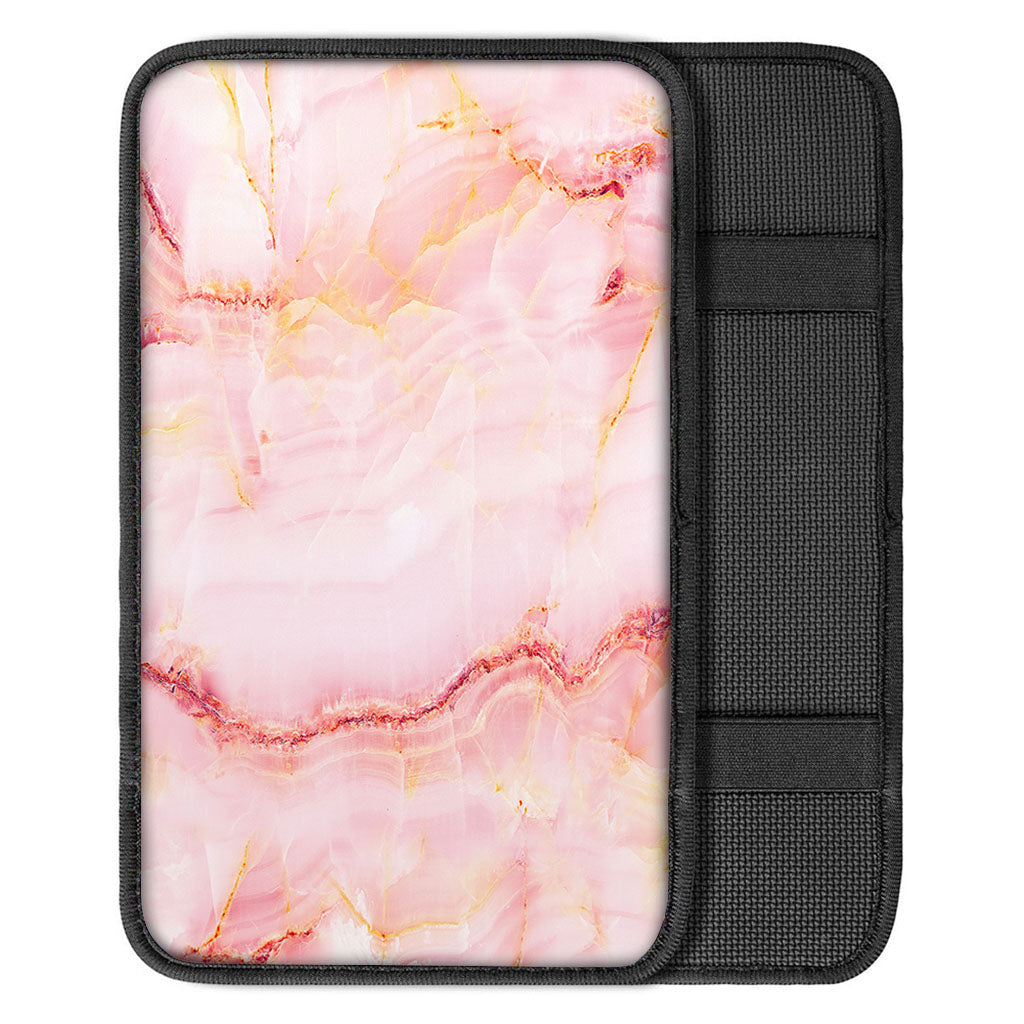Pink Marble Print Car Center Console Cover