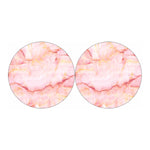 Pink Marble Print Car Coasters
