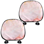 Pink Marble Print Car Headrest Covers