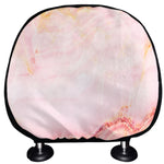 Pink Marble Print Car Headrest Covers