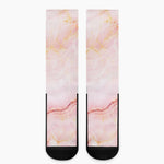 Pink Marble Print Crew Socks