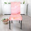 Pink Marble Print Dining Chair Slipcover