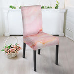 Pink Marble Print Dining Chair Slipcover
