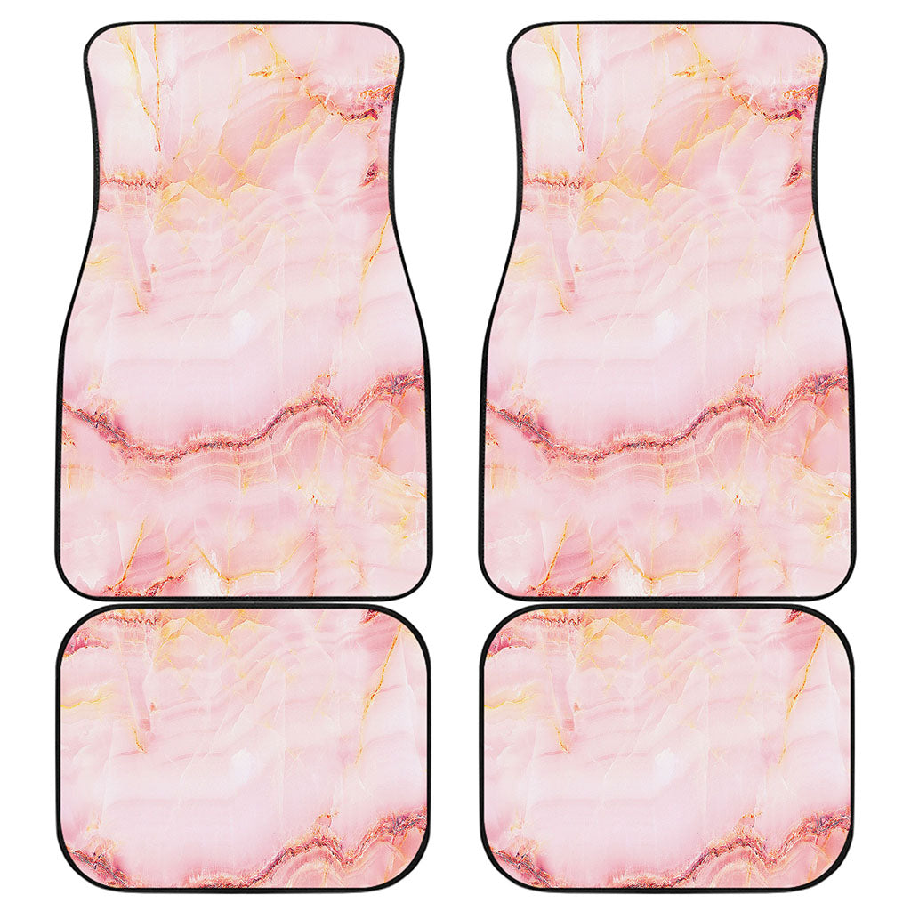 Pink Marble Print Front and Back Car Floor Mats